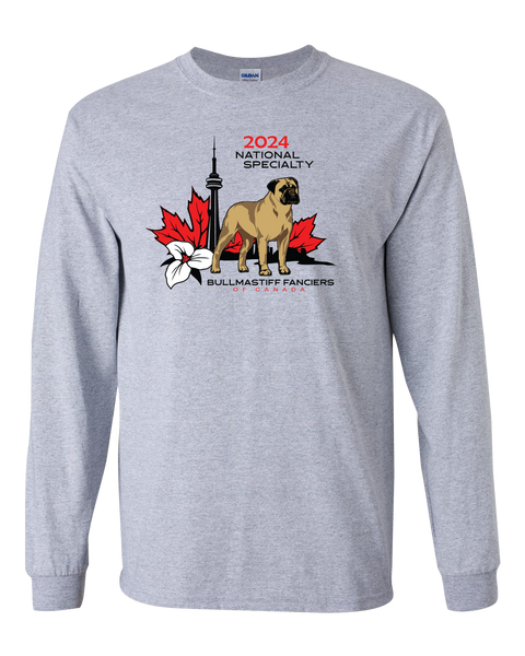 Bullmastiff Fanciers of Canada Adult Long Sleeve T-Shirt with Printed Logo