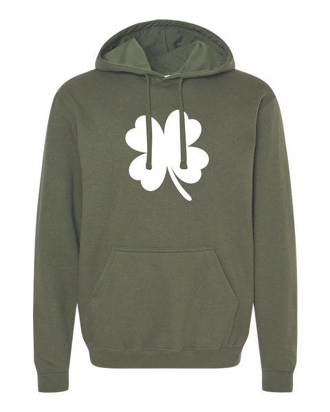 "4 Leaf Clover" Adult Fleece Crewneck with Printed Logo