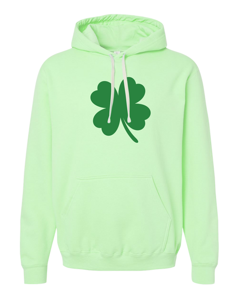 "4 Leaf Clover" Adult Fleece Crewneck with Printed Logo