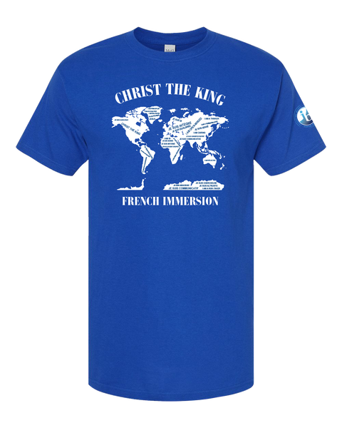 Christ The King 'World' Youth Cotton T-Shirt with Printed Logo