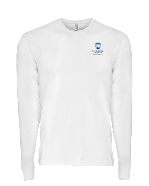 Odette Adult Sueded Long-Sleeve Crew with Embroidered Logo