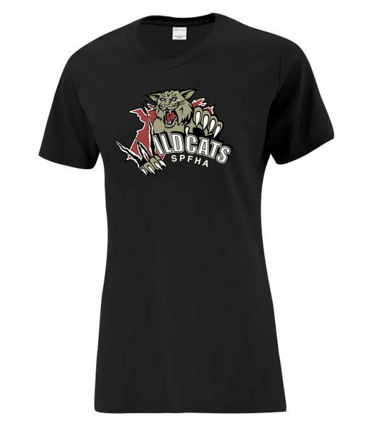 Wildcats SPFHA Ladies Cotton T-Shirt with Printed Logo