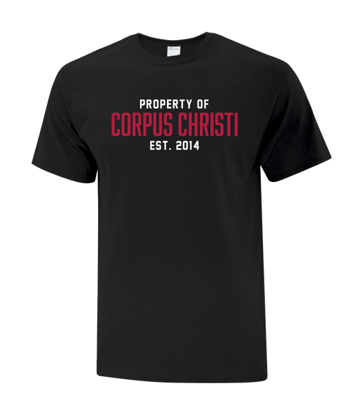 "Property of Corpus Christi" Adult Cotton Short Sleeve with Printed Logo