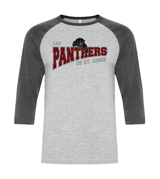 St. Anne Panthers Youth Two Toned Baseball T-Shirt with Printed Logo