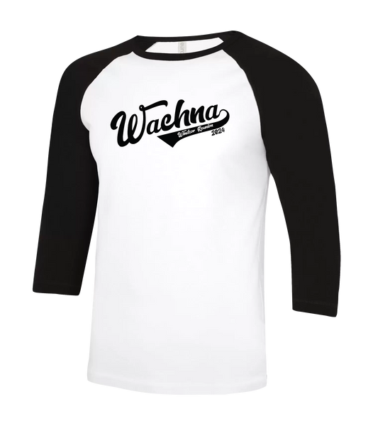 Baseball Style Adult Two Toned Baseball T-Shirt with Printed Logo