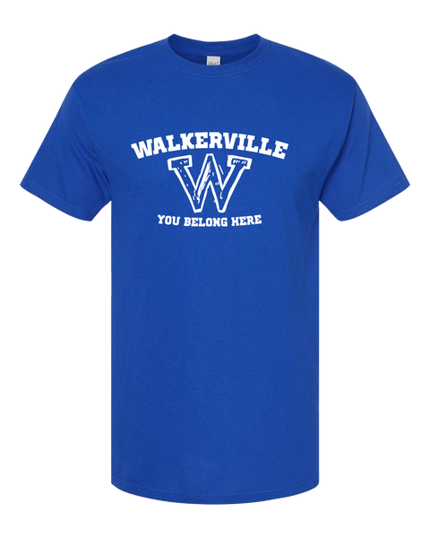 "Walkerville You Belong Here" Adult Cotton T-Shirt with Printed logo