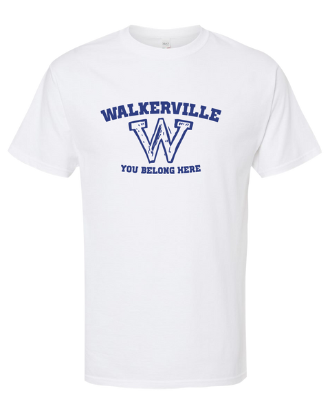 "Walkerville You Belong Here" Adult Cotton T-Shirt with Printed logo