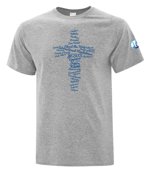 Christ The King 'Cross' Adult Cotton T-Shirt with Printed logo