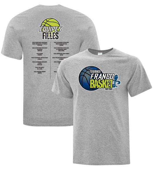 Tournoi Franco Basket 2023-2024 "Équipes Filles" Youth Cotton Tshirt with Full Colour Logo