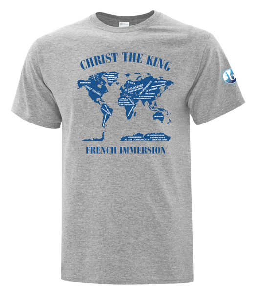 Christ The King 'World' Youth Cotton T-Shirt with Printed Logo