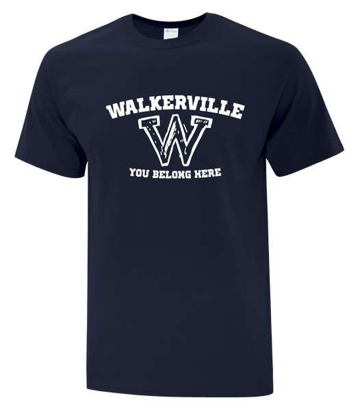 "Walkerville You Belong Here" Adult Cotton T-Shirt with Printed logo