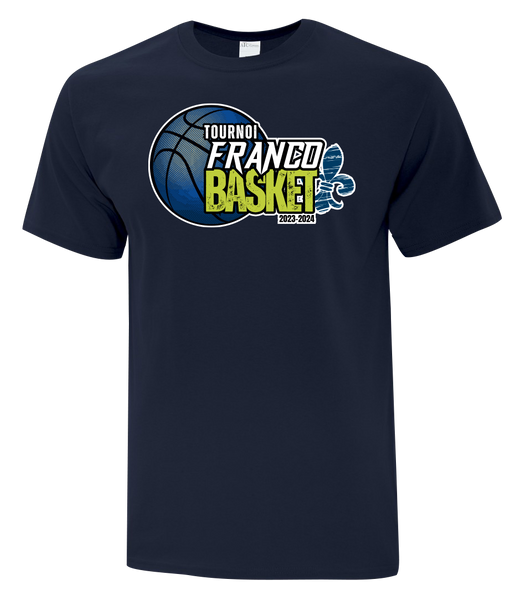 Tournoi Franco Basket 2023-2024 Adult Cotton Tshirt with Full Colour Logo