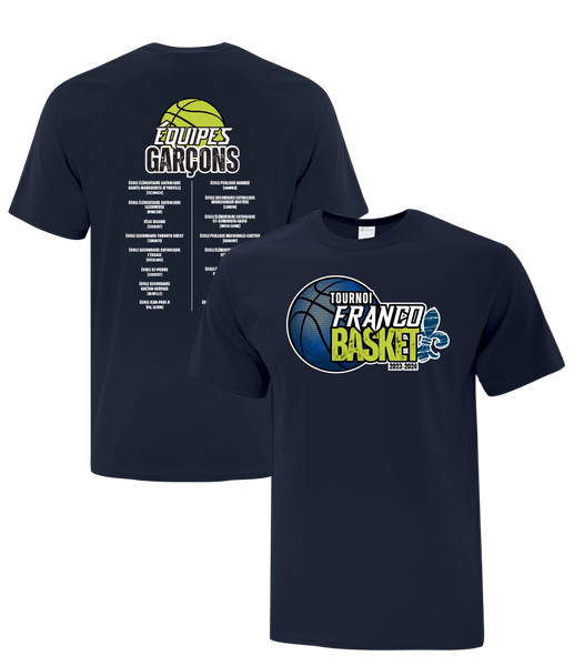 Tournoi Franco Basket 2023-2024 "Équipes Garçons" Youth Cotton Tshirt with Full Colour Logo