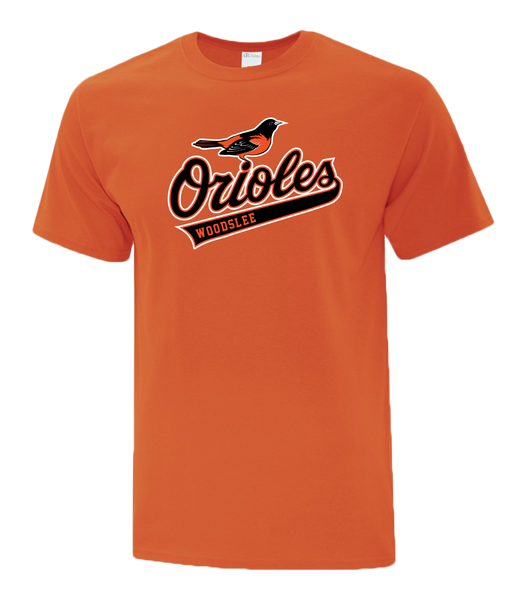 Woodslee Orioles Script Adult Cotton Tshirt with Printed Logo