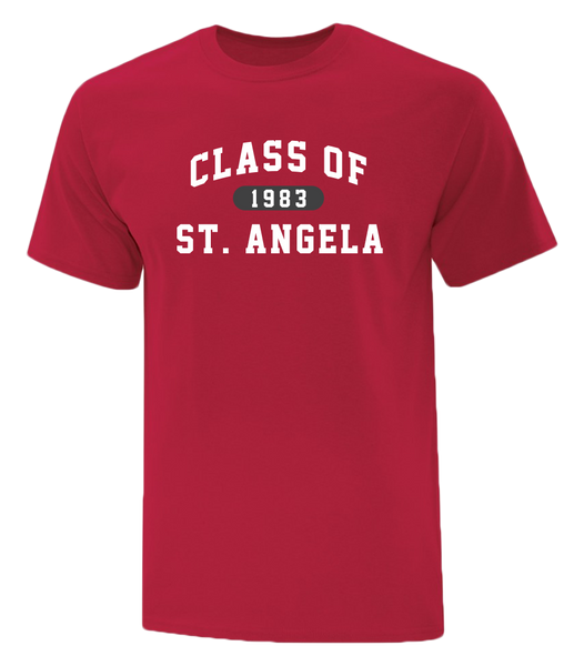 St. Angela Class of 1983 Adult Cotton T-Shirt with Printed logo