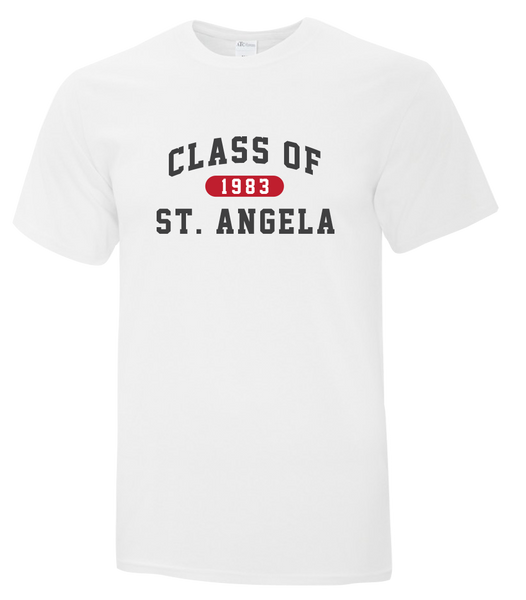 St. Angela Class of 1983 Adult Cotton T-Shirt with Printed logo