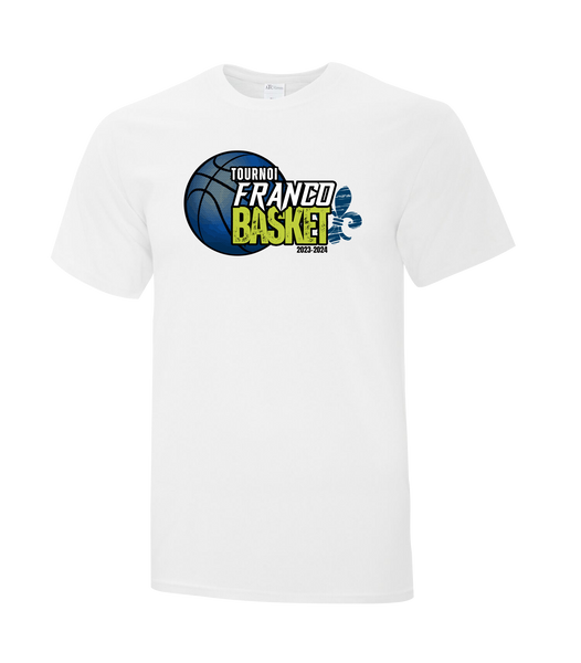 Tournoi Franco Basket 2023-2024 Adult Cotton Tshirt with Full Colour Logo