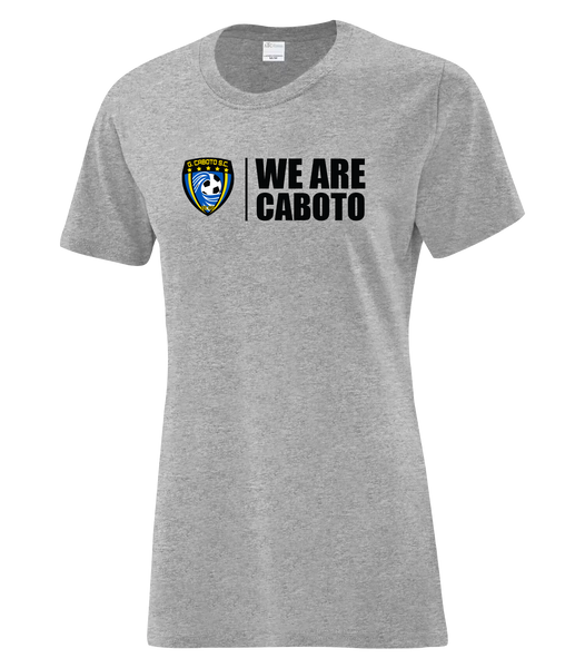 "We Are Caboto" Ladies Cotton T-Shirt with Printed logo