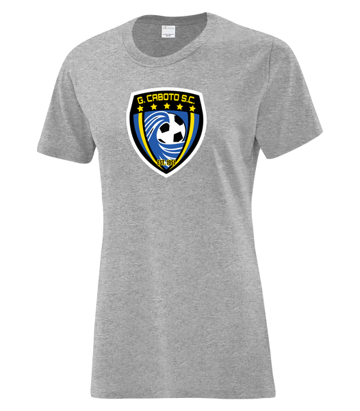 Caboto SC Crest Ladies Cotton T-Shirt with Printed logo