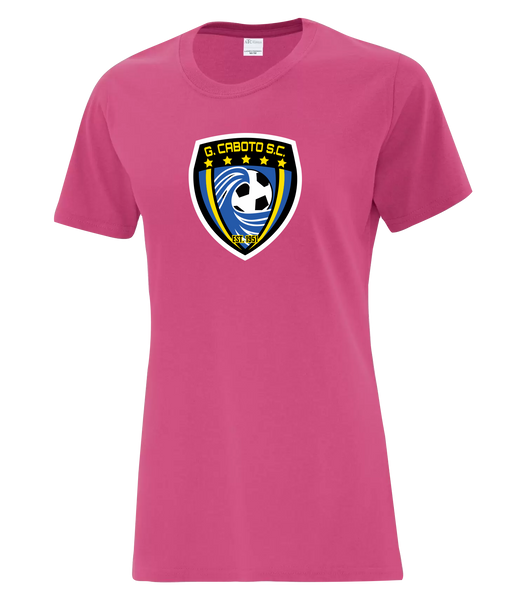 Caboto SC Crest Ladies Cotton T-Shirt with Printed logo