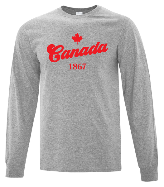 "Canada 1867" Adult Cotton Long Sleeve with Printed Logo