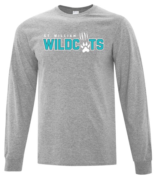 St. William Wildcats Youth Cotton Long Sleeve with Printed Logo