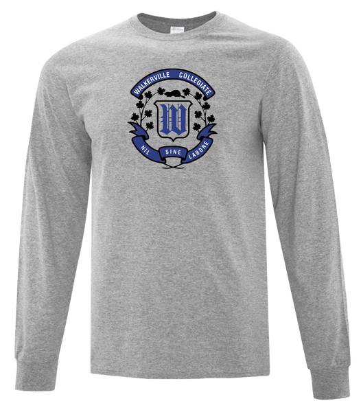 Walkerville Collegiate Institute Adult Cotton Long Sleeve with Printed Logo