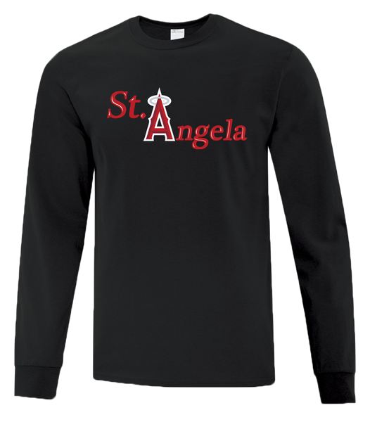 S. Angela Adult Cotton Long Sleeve with Printed Logo