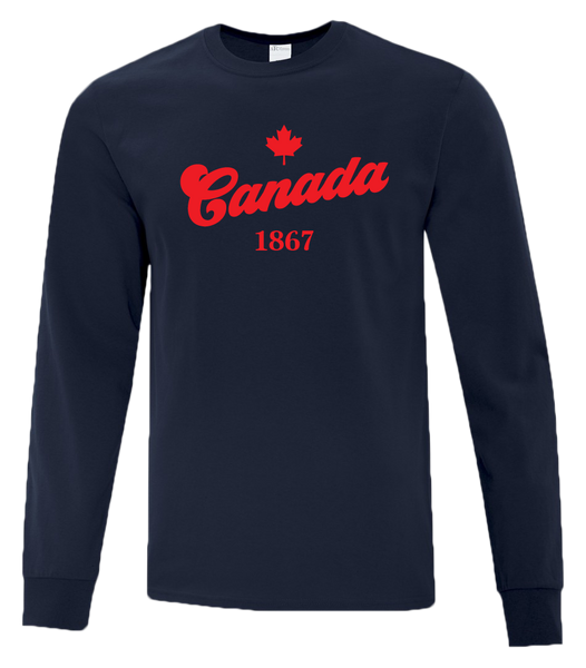 "Canada 1867" Adult Cotton Long Sleeve with Printed Logo