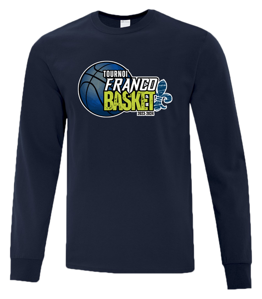 Tournoi Franco Basket 2023-2024 Adult Cotton Long Sleeve with Full Colour Logo