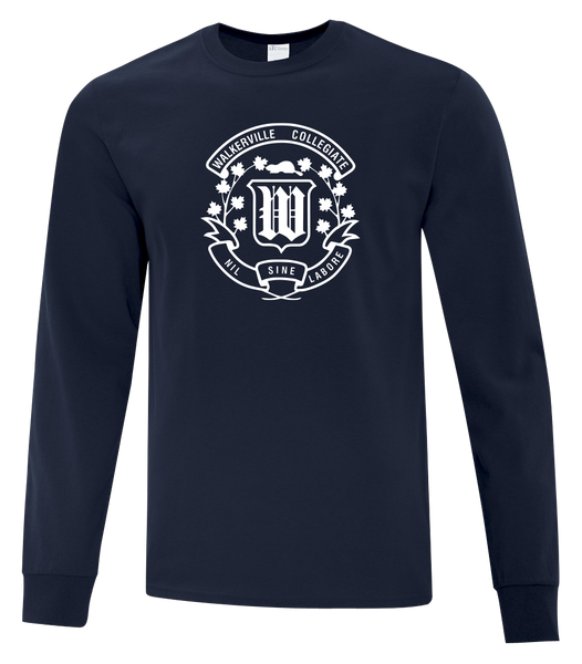 Walkerville Collegiate Institute Adult Cotton Long Sleeve with Printed Logo