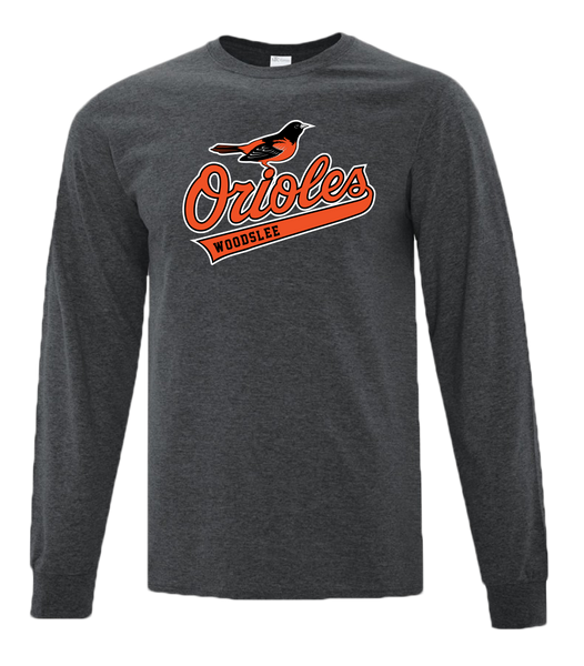 Woodslee Orioles Script Youth Cotton Long Sleeve with Printed Logo