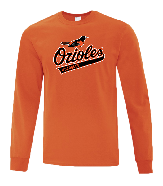 Woodslee Orioles Script Youth Cotton Long Sleeve with Printed Logo