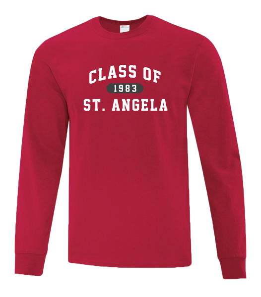 S. Angela Class of 1983 Adult Cotton Long Sleeve with Printed Logo