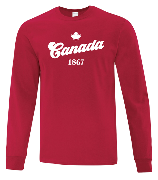 "Canada 1867" Youth Cotton Long Sleeve with Printed Logo