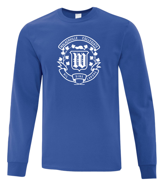 Walkerville Collegiate Institute Adult Cotton Long Sleeve with Printed Logo