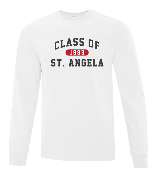 S. Angela Class of 1983 Adult Cotton Long Sleeve with Printed Logo