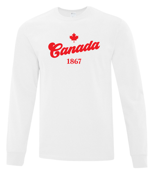 "Canada 1867" Adult Cotton Long Sleeve with Printed Logo