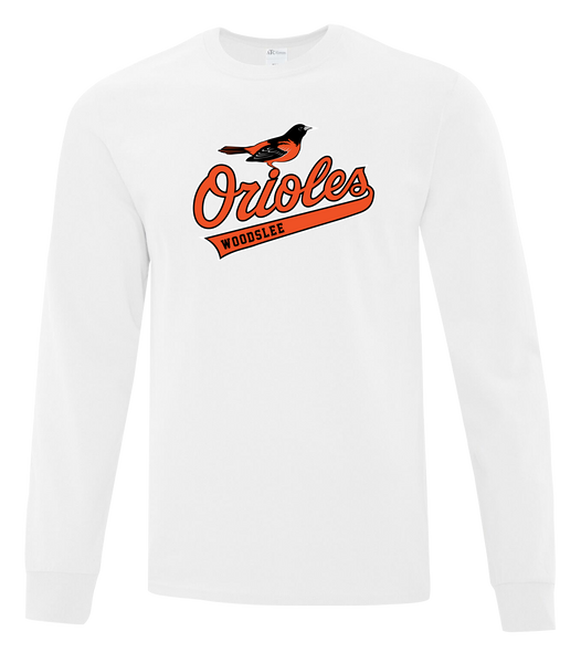 Woodslee Orioles Script Youth Cotton Long Sleeve with Printed Logo