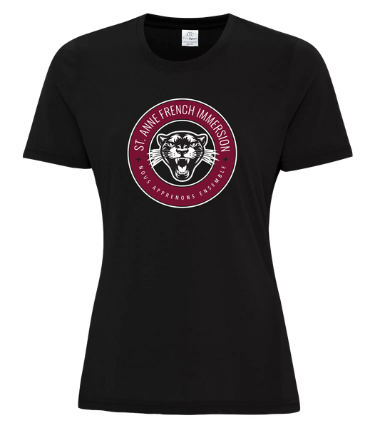 St. Anne French Immersion Ladies Cotton T-Shirt with Printed logo