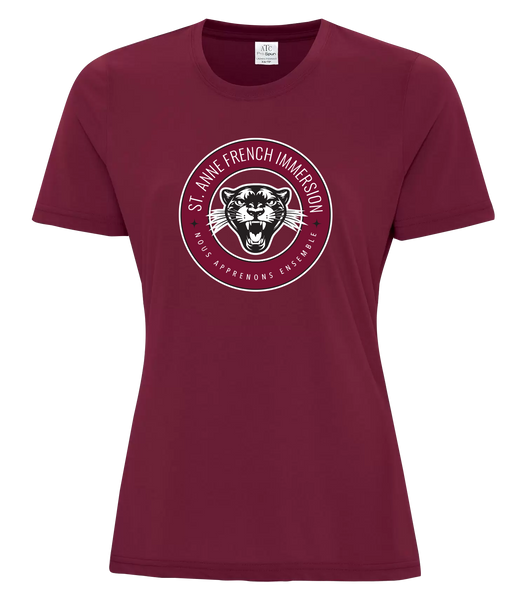 St. Anne French Immersion Ladies Cotton T-Shirt with Printed logo