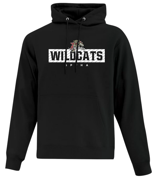 Wildcats SPFHA Block Letters Youth Cotton Pull Over Hooded Sweatshirt with Printed Logo