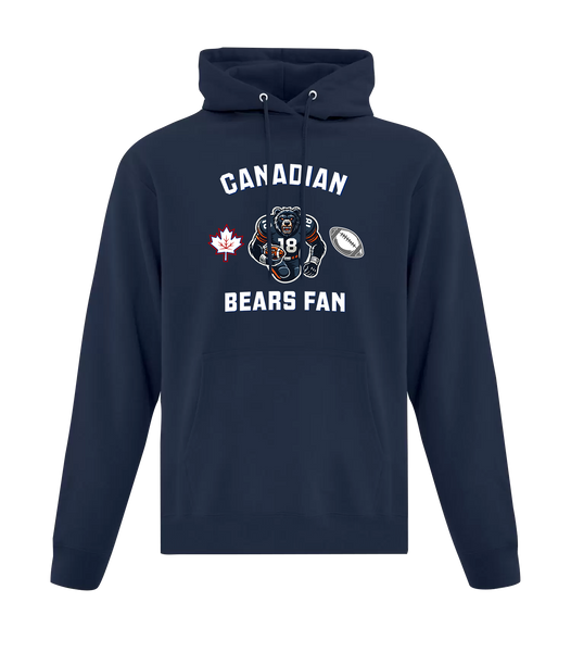 Bears Fan Adult Cotton Pull Over Hooded Sweatshirt with Printed Colour Logo