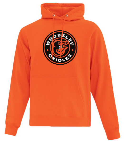 Woodslee Orioles Adult Cotton Pull Over Hooded Sweatshirt with Printed Logo