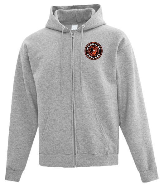 Woodslee Orioles Youth Cotton Full Zip Hooded Sweatshirt with Left Chest Embroidered Logo