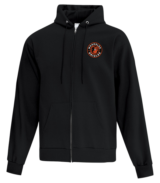 Woodslee Orioles Youth Cotton Full Zip Hooded Sweatshirt with Left Chest Embroidered Logo