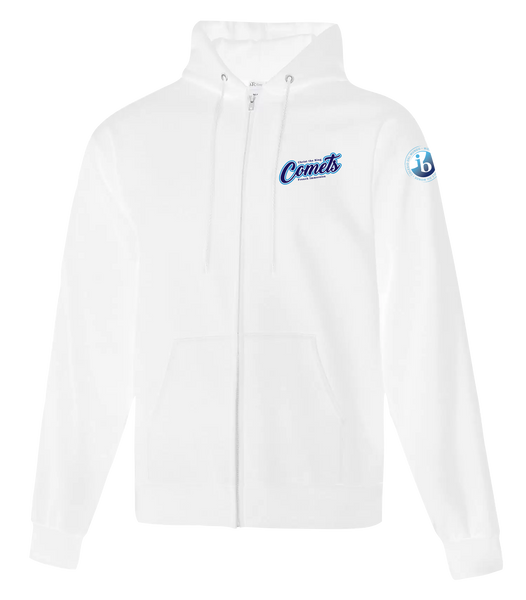 Comets Youth Cotton Full Zip Hooded Sweatshirt with Left Chest Embroidered Logo