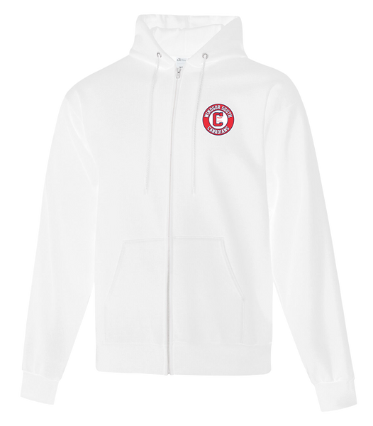 Windsor South Canadians Youth Cotton Full Zip Hooded Sweatshirt with Left Chest Embroidered Logo