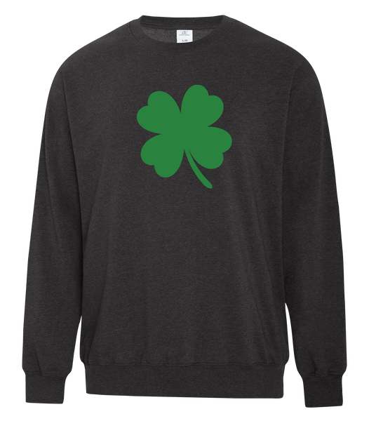 "4 Leaf Clover" Adult Fleece Crewneck with Printed Logo