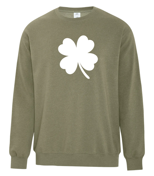 "4 Leaf Clover" Adult Fleece Crewneck with Printed Logo